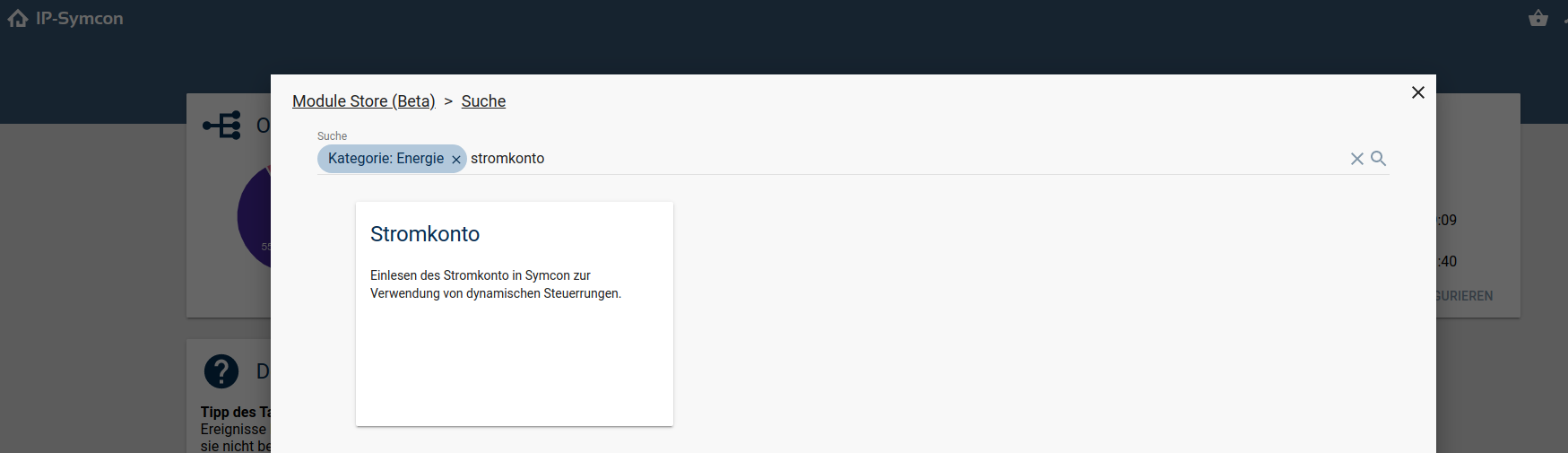 Stromkonto in Symcon Module Store